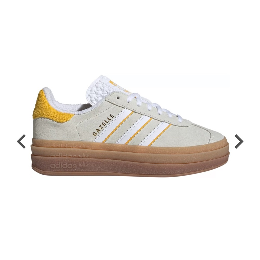 Adidas White and Yellow Sneakers with Platform Sole